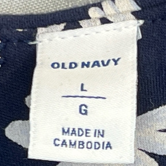 Old Navy Dress Navy Blue Floral Daisy Print Size L - Picture 6 of 8
